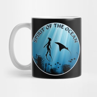 Freediver and Manta Ray Mug